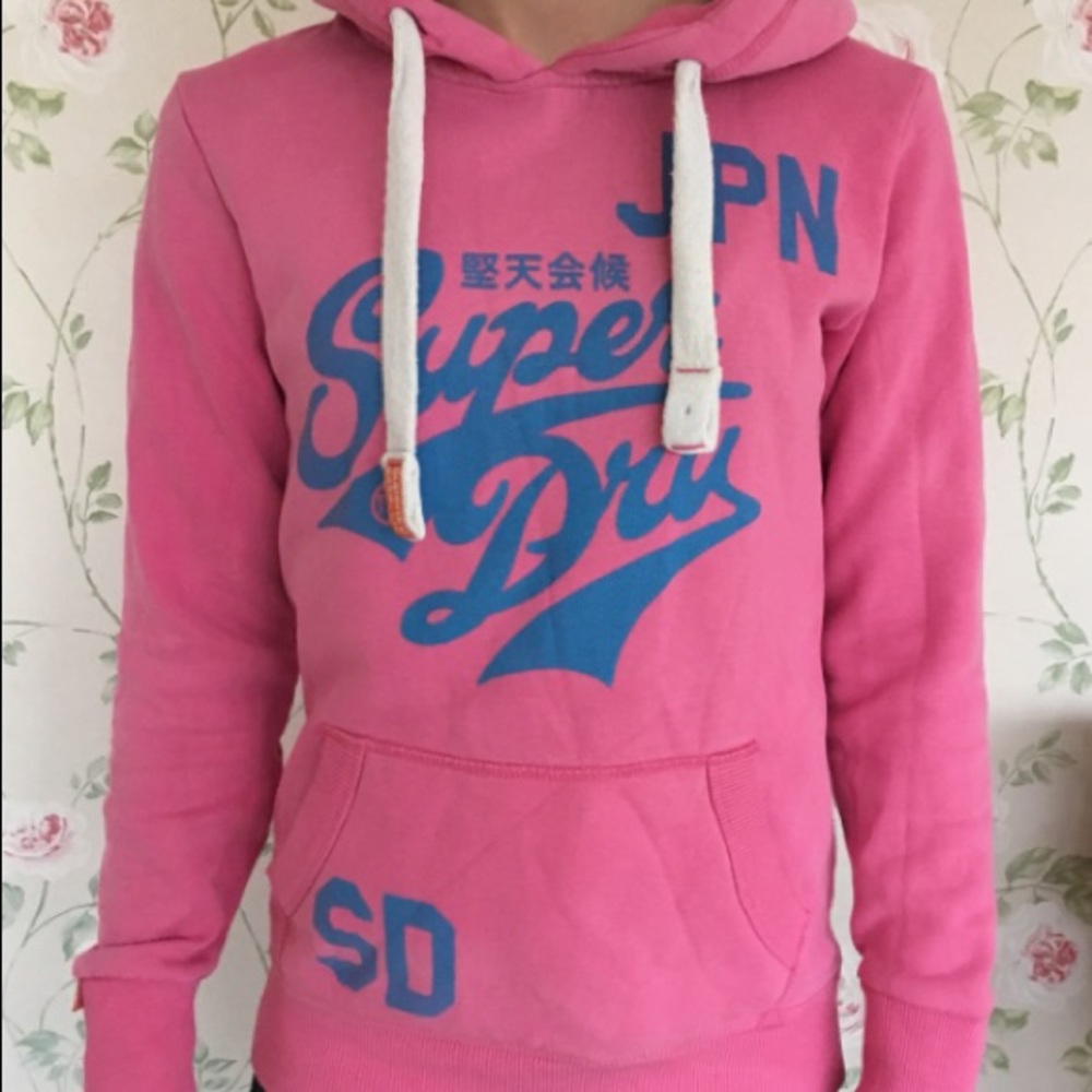 Pink superdry sweatshirt